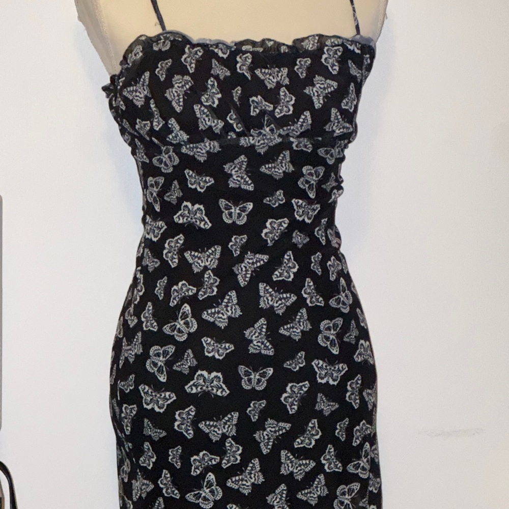 PACSUN  Black Butterfly Print Dress